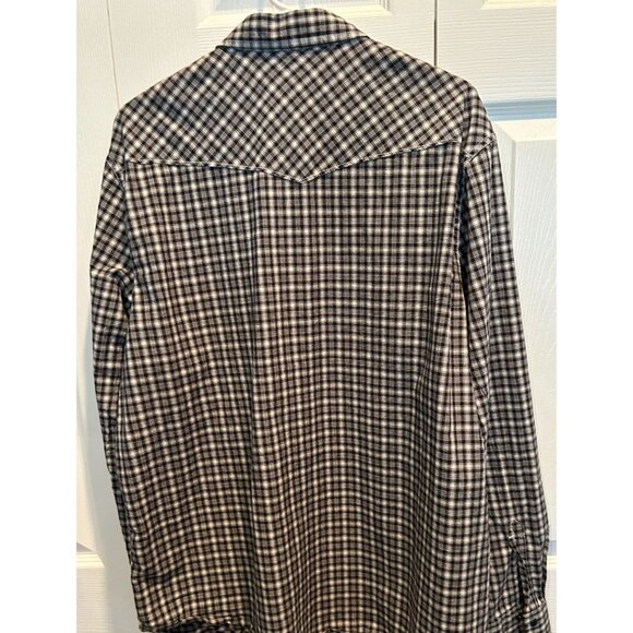 Lucky Brand Men's Long Sleeve Shirt size XL Western Style, black snap buttons - Picture 2 of 4